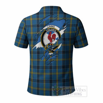 Laing Clan Crest In Me Tartan Polo Shirt Scotland Flag Style