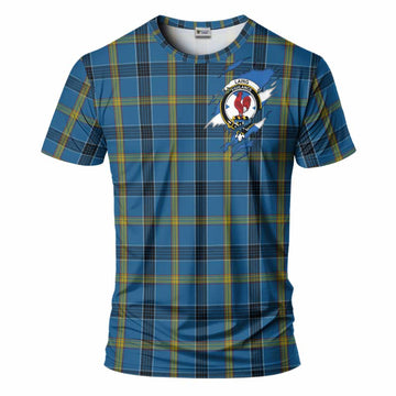 Laing Clan Crest In Me Tartan T-Shirt Scotland Flag Style