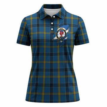 Laing Clan Crest In Me Tartan Women Polo Shirt Scotland Flag Style