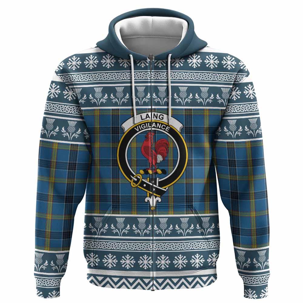 Laing Clan Tartan Christmas Hoodie with Family Crest - Tartan Vibes Clothing