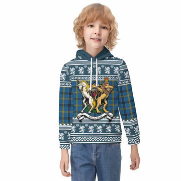 Laing Clan Tartan Crest Christmas Kid Hoodie Coat of Arms Funny Style - Tartan Vibes Clothing