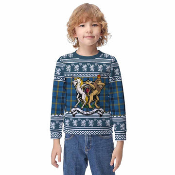 Laing Clan Tartan Crest Christmas Kid Ugly Sweatshirt Coat of Arms Funny Style - Tartan Vibes Clothing