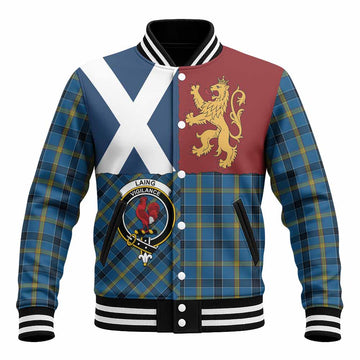 Laing Crest Tartan Baseball Jacket with Lion Rampant Saltire Style