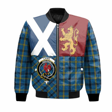 Laing Crest Tartan Bomber Jacket with Lion Rampant Saltire Style