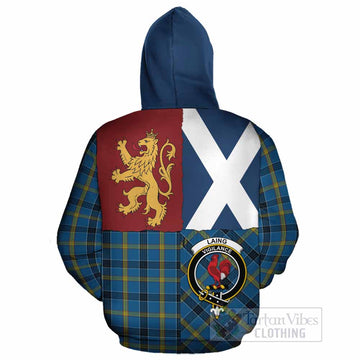 Laing Crest Tartan Cotton Hoodie with Lion Rampant Saltire Style