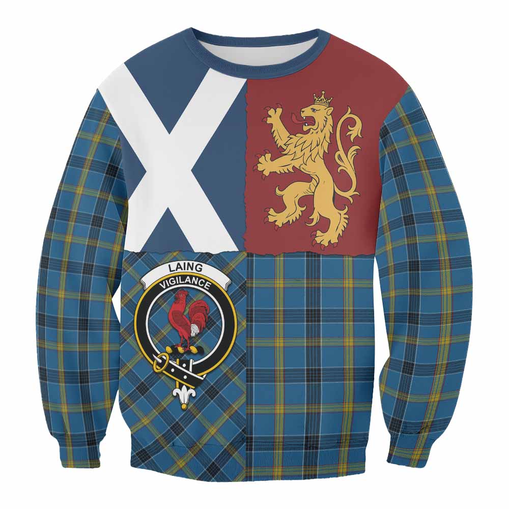 Laing Crest Tartan Sweatshirt with Lion Rampant Saltire Style