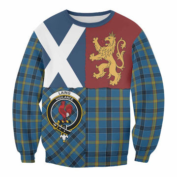 Laing Crest Tartan Sweatshirt with Lion Rampant Saltire Style