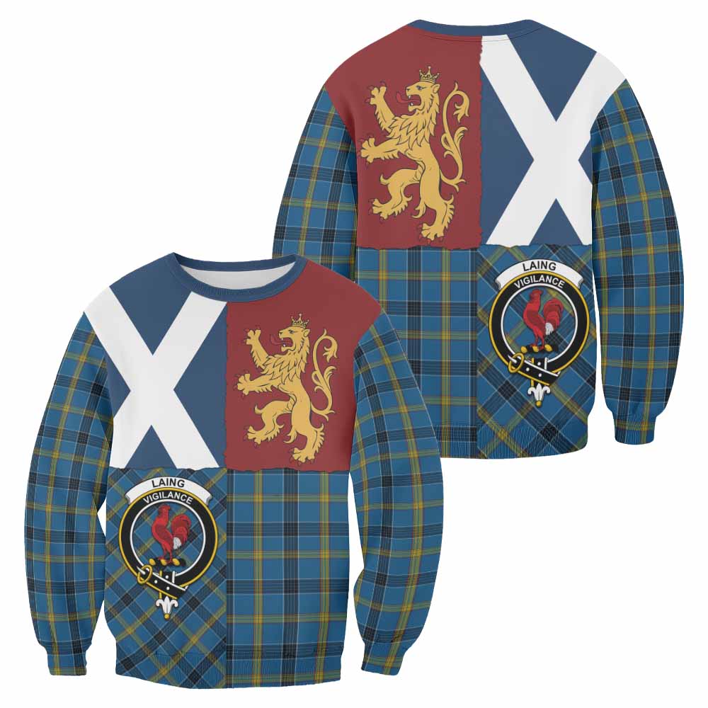 Laing Crest Tartan Sweatshirt with Lion Rampant Saltire Style