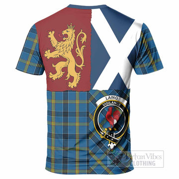 Laing Crest Tartan T-Shirt with Lion Rampant Saltire Style