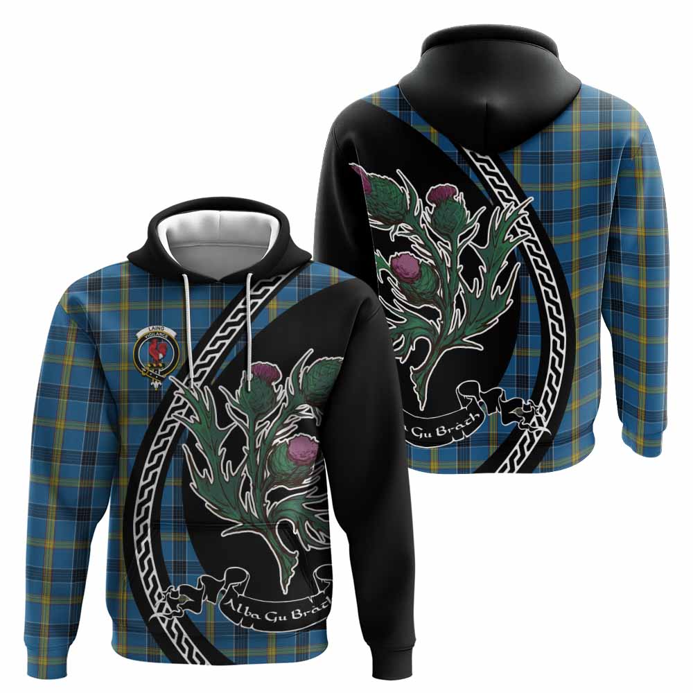 Laing Family Crest Tartan Hoodie Alba Thistle Inspired - Tartan Vibes Clothing