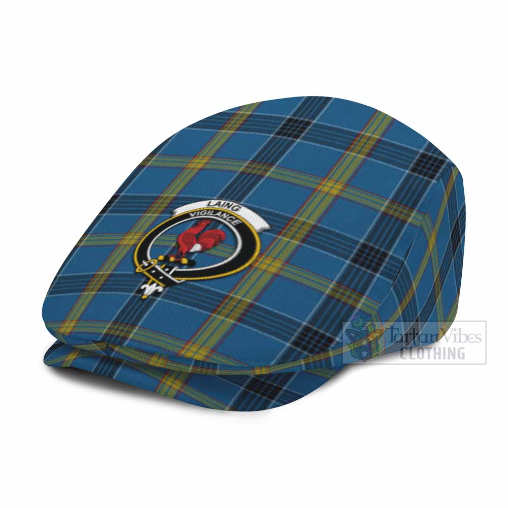 Laing Family Crest Tartan Jeff Cap, Tartan Flat Cap