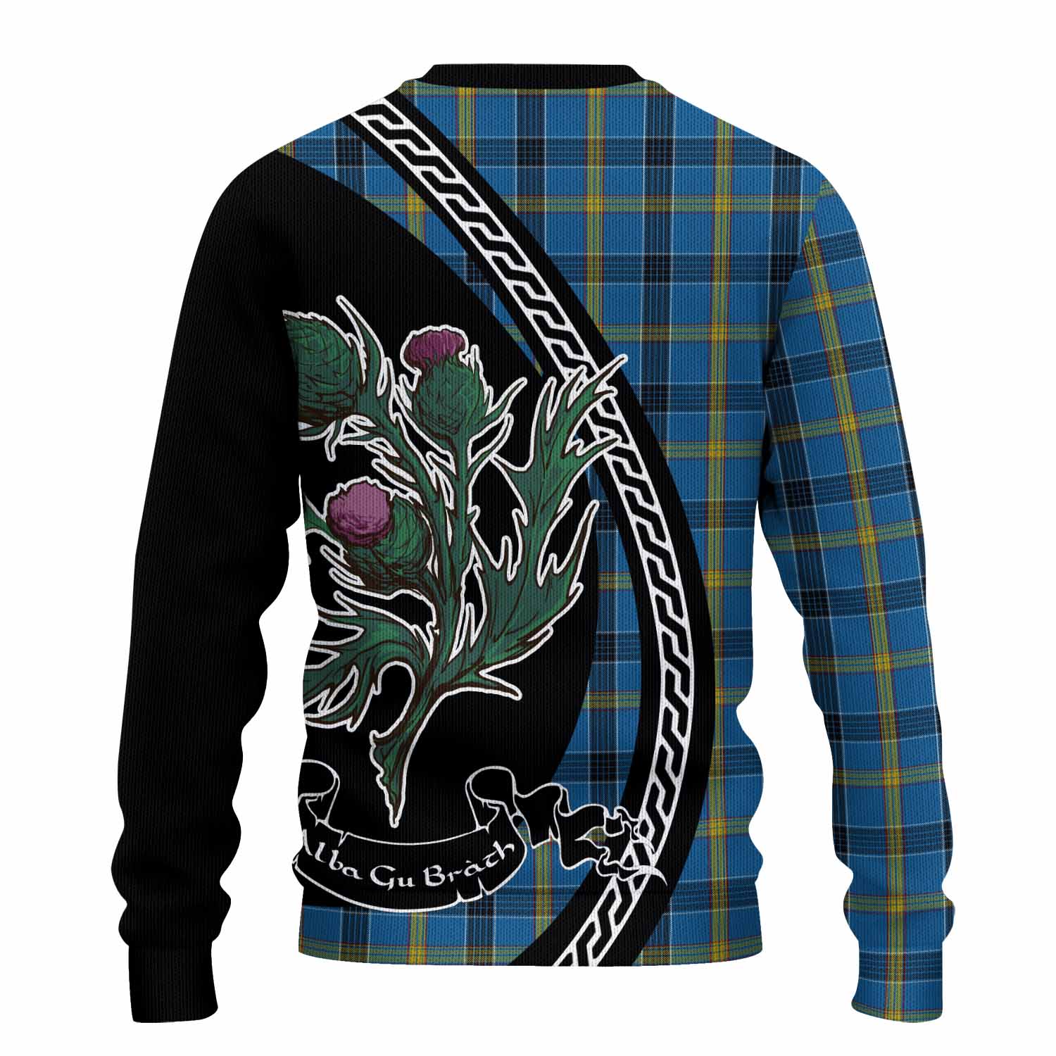 Laing Family Crest Tartan Knitted Sweater Alba Thistle Inspired - Tartan Vibes Clothing