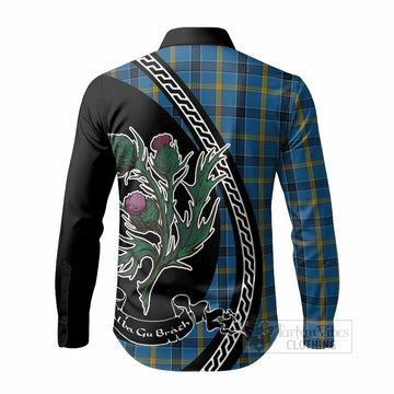 Laing Family Crest Tartan Long Sleeve Button Shirts Alba Thistle Inspired