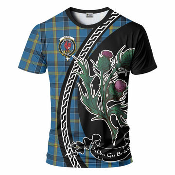 Laing Family Crest Tartan T-Shirt Alba Thistle Inspired - Tartan Vibes Clothing