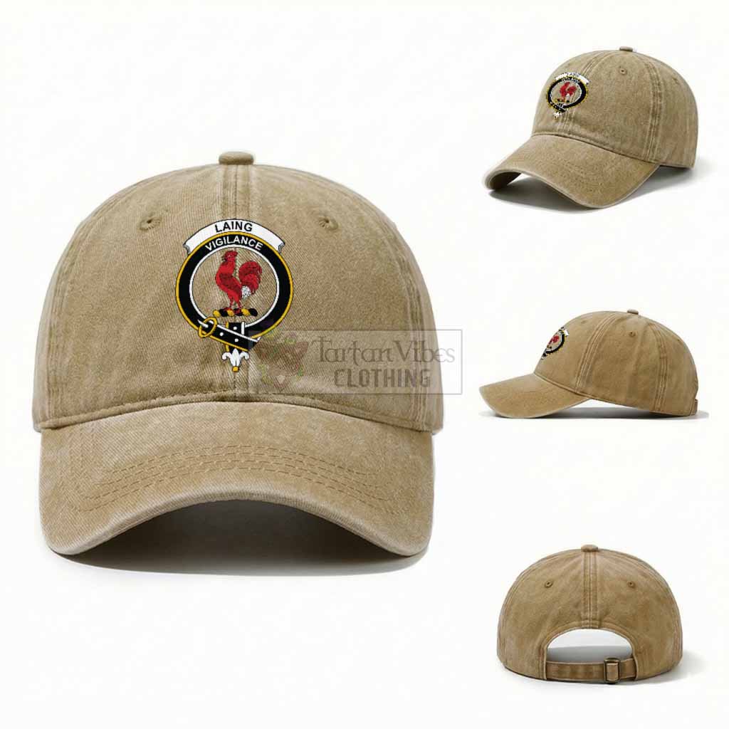 Laing Scottish Clan Crest Washed Baseball Cap