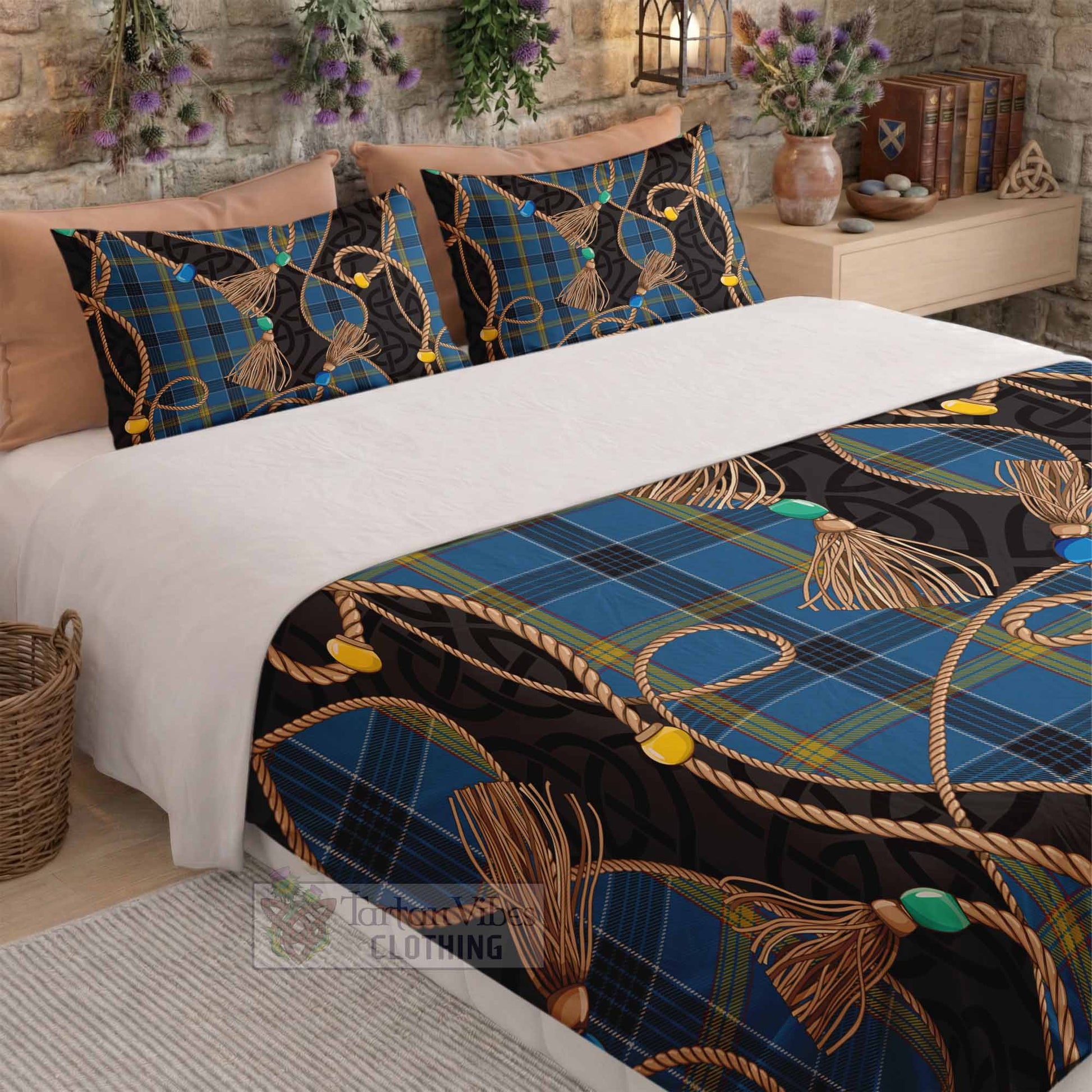 Laing Scottish Tartan Twisted Ropes Stylized Bedding Set - Tartan Vibes Clothing