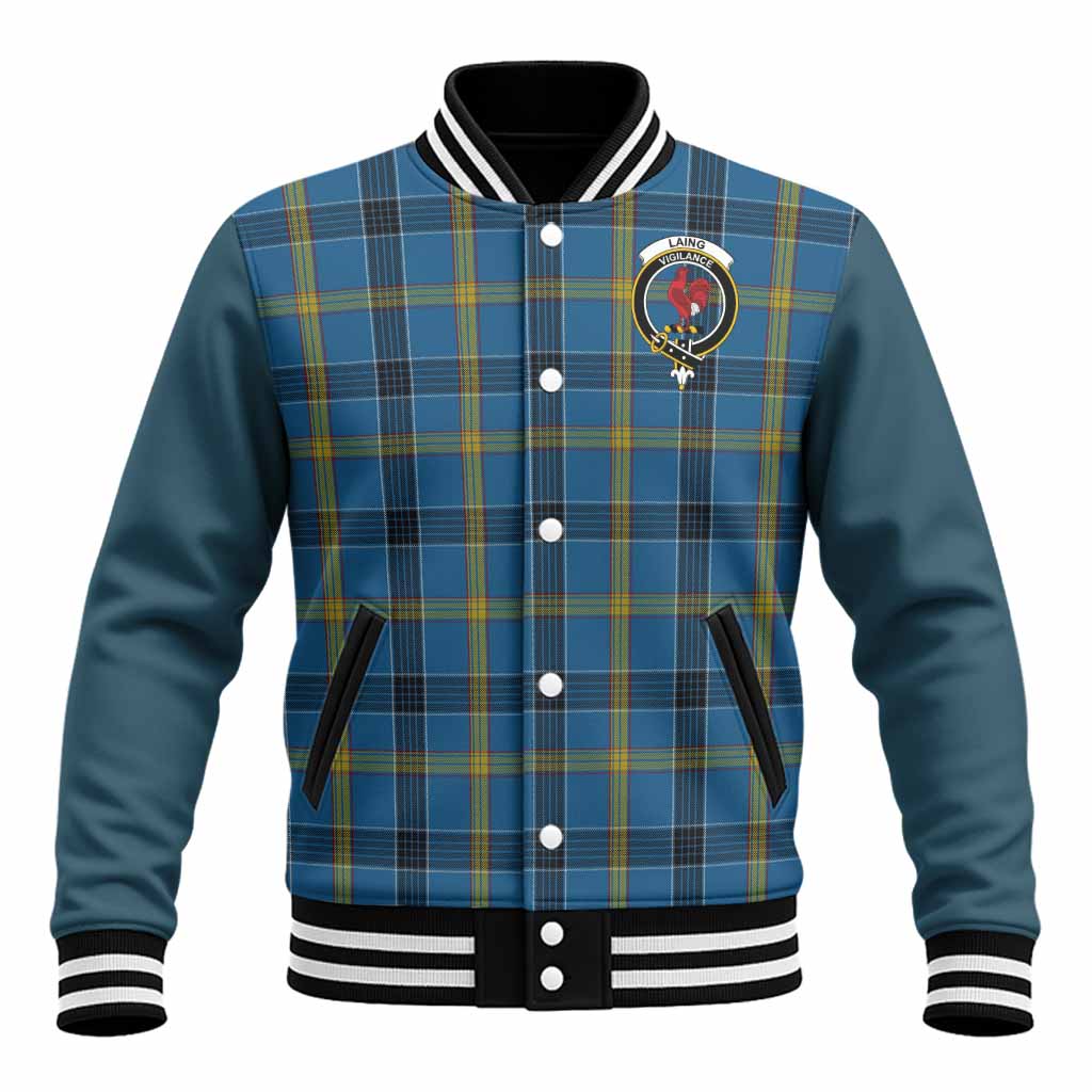 Laing Tartan Accent Baseball Jacket with Family Crest