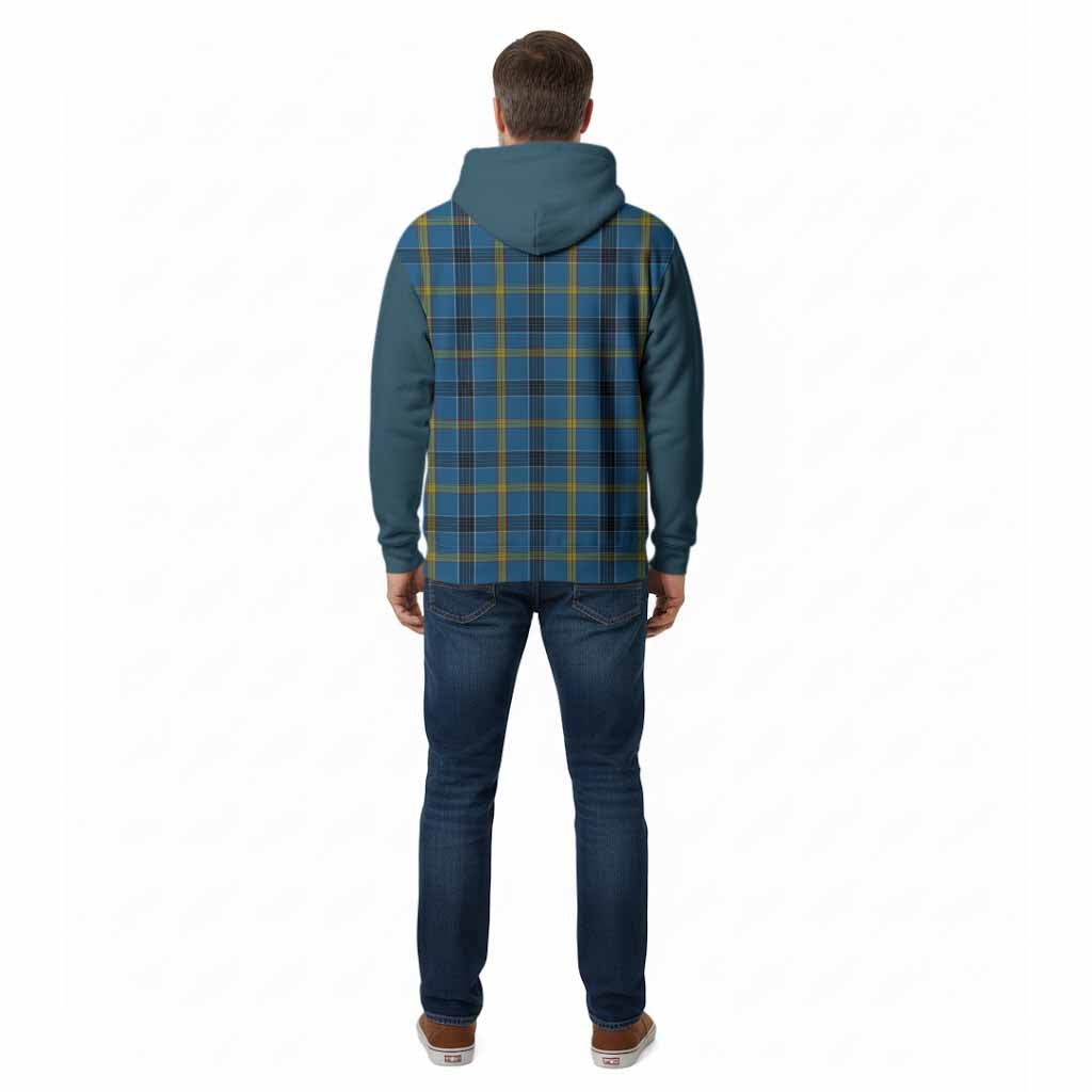 Laing Tartan Accent Cotton Hoodie with Family Crest