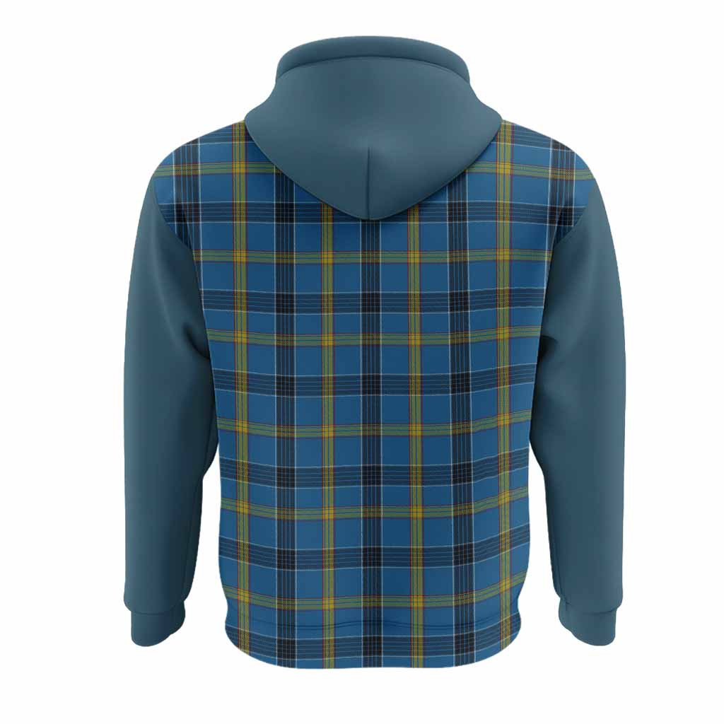 Laing Tartan Accent Hoodie with Family Crest