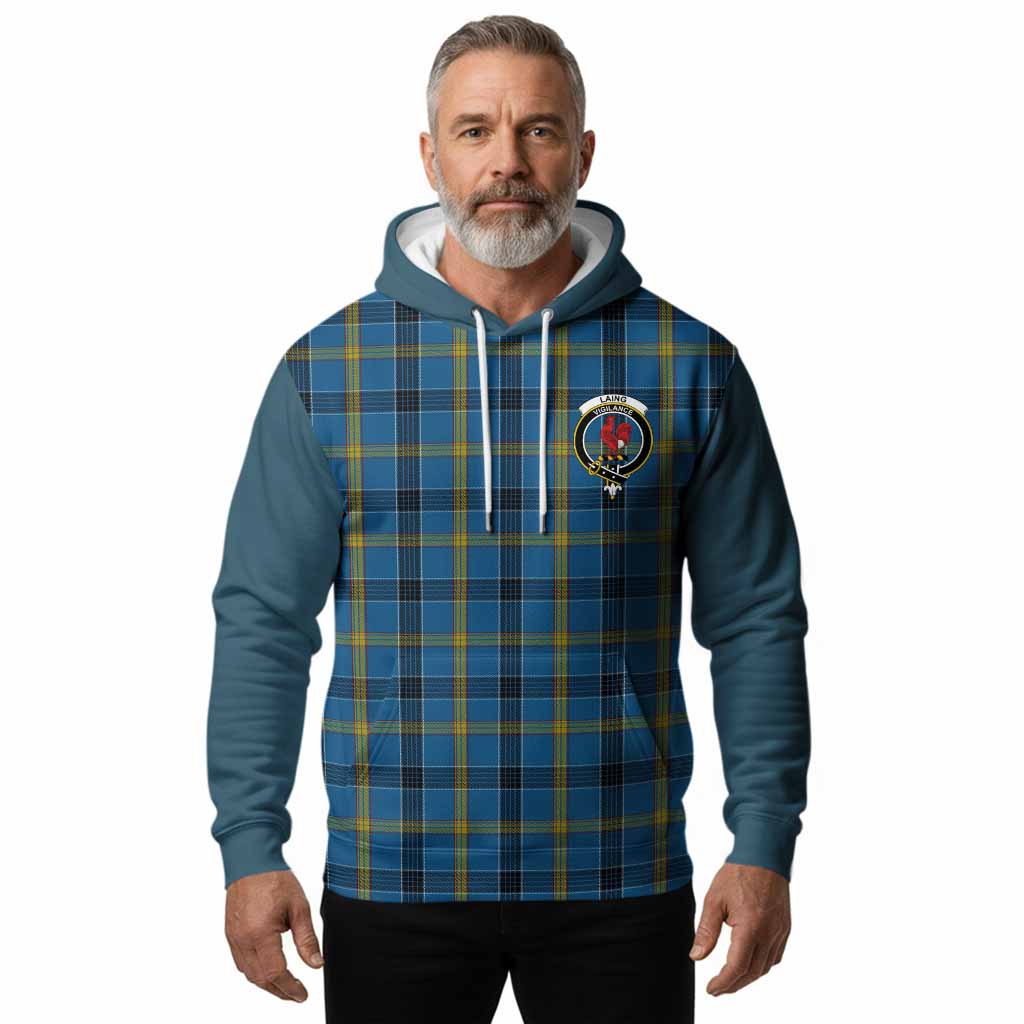 Laing Tartan Accent Hoodie with Family Crest