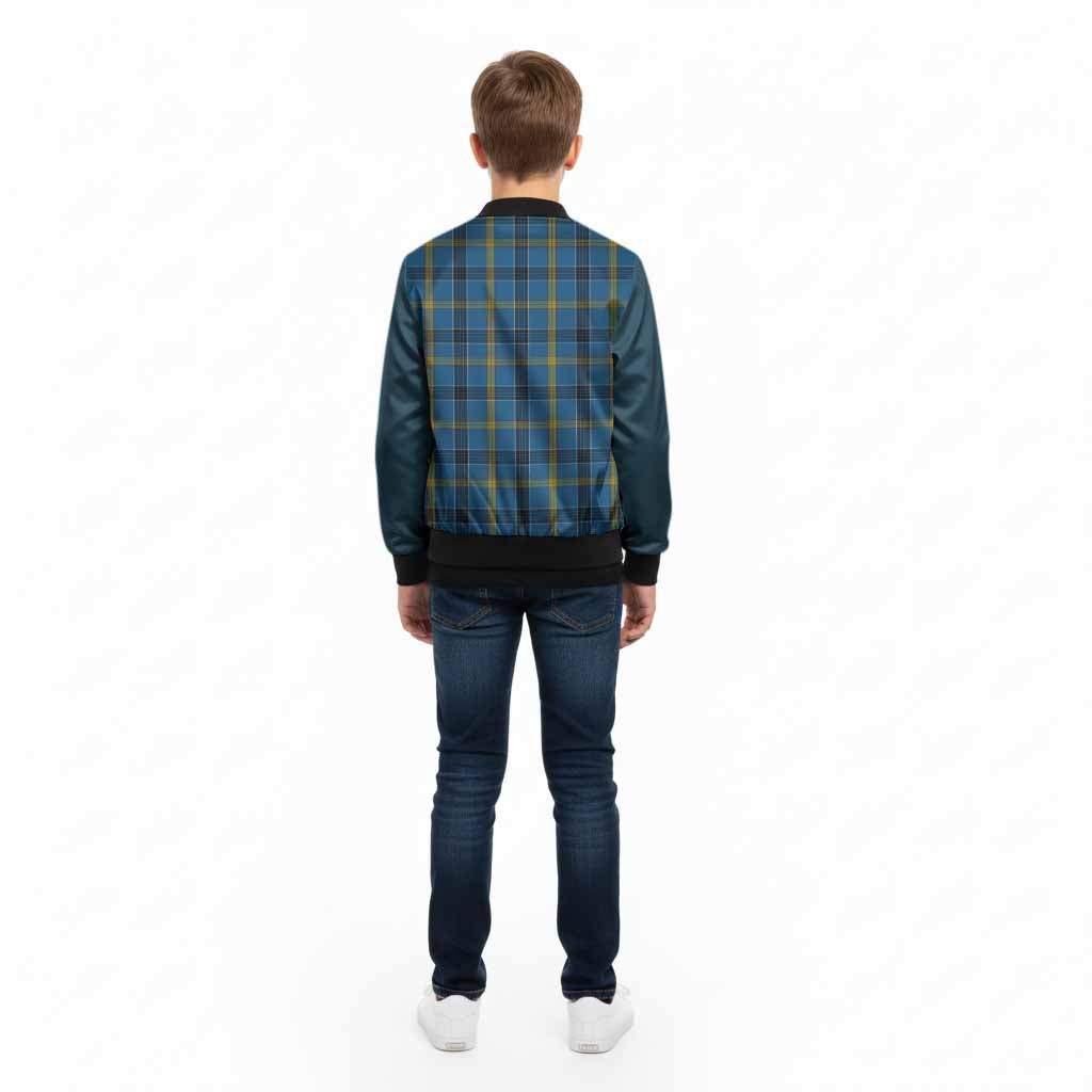 Laing Tartan Accent Kid Bomber Jacket with Family Crest