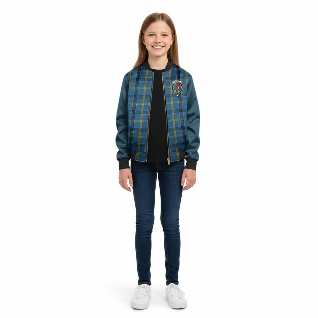 Laing Tartan Accent Kid Bomber Jacket with Family Crest