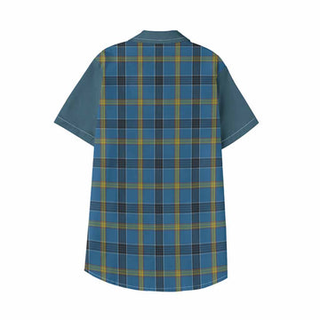 Laing Tartan Accent Kid Hawaiian Shirt with Family Crest