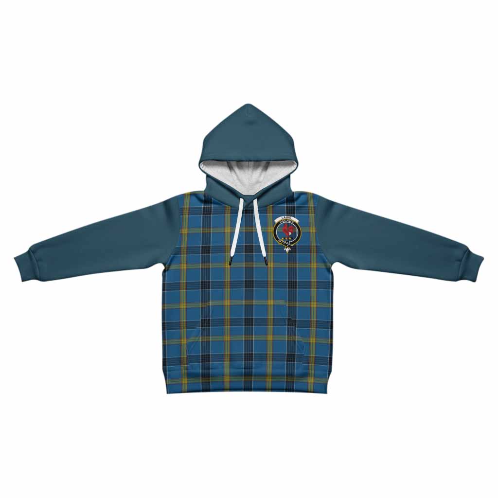 Laing Tartan Accent Kid Hoodie with Family Crest