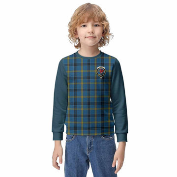 Laing Tartan Accent Kid Knitted Sweatshirt with Family Crest