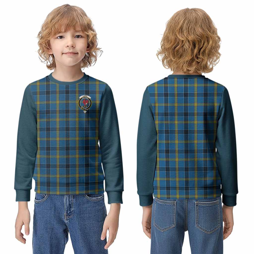 Laing Tartan Accent Kid Knitted Sweatshirt with Family Crest
