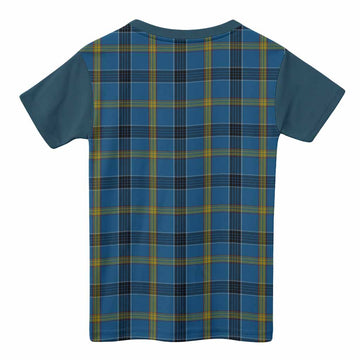 Laing Tartan Accent Kid T-shirt with Family Crest