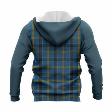 Laing Tartan Accent Knitted Hoodie with Family Crest