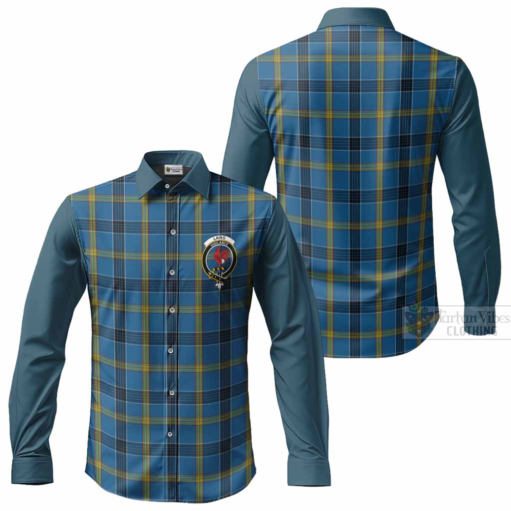 Laing Tartan Accent Long Sleeve Button Shirts with Family Crest