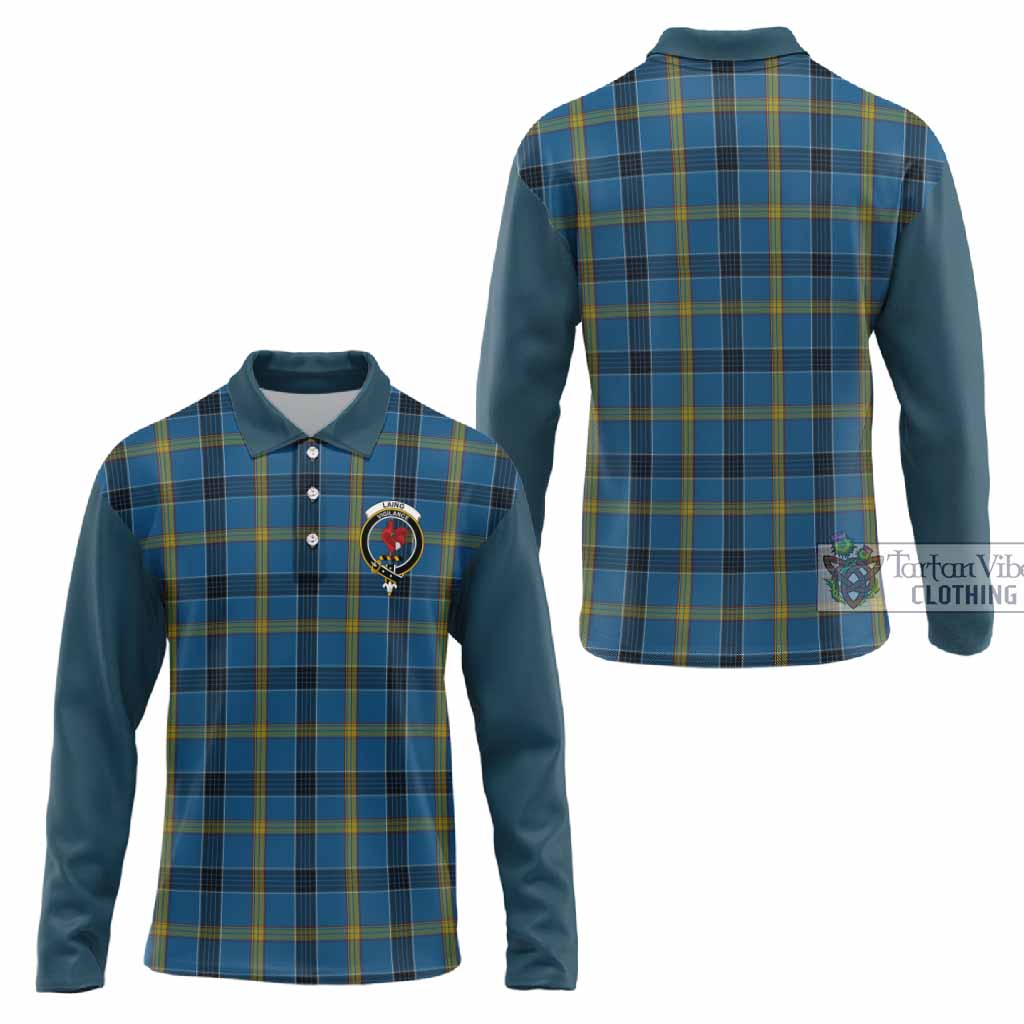 Laing Tartan Accent Long Sleeve Polo Shirt with Family Crest