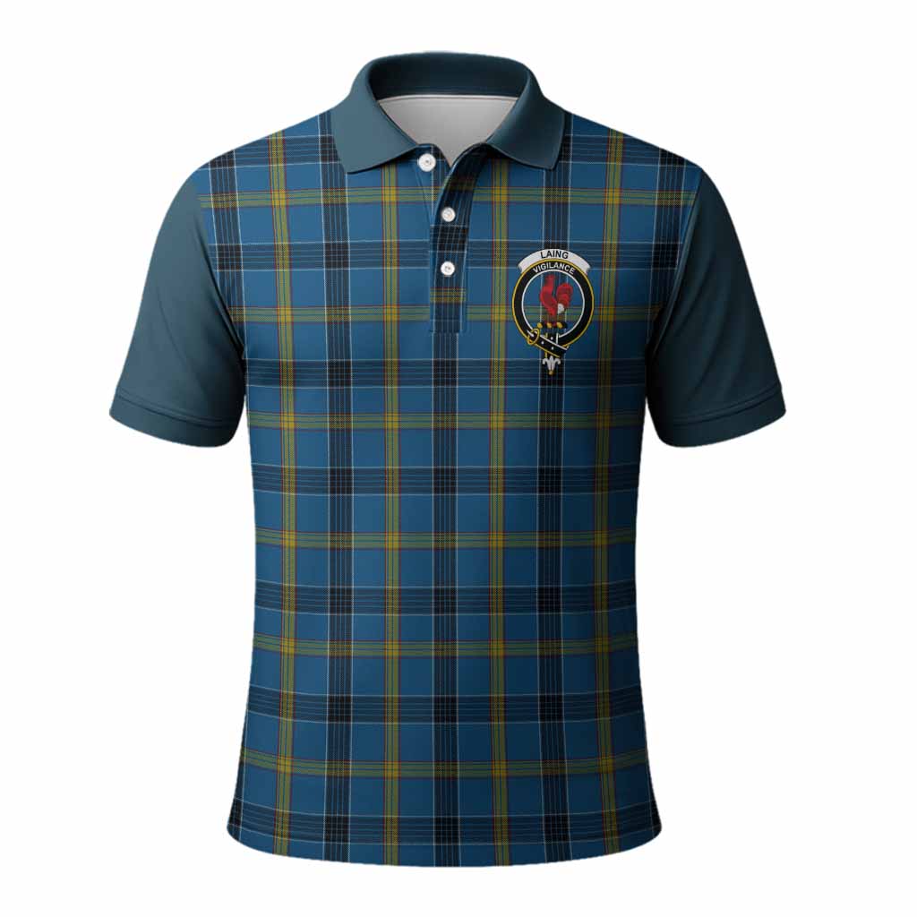 Laing Tartan Accent Polo Shirt with Family Crest