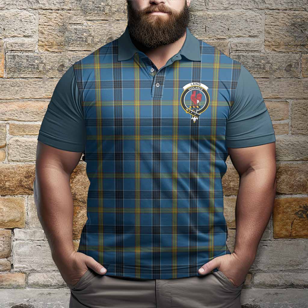 Laing Tartan Accent Polo Shirt with Family Crest