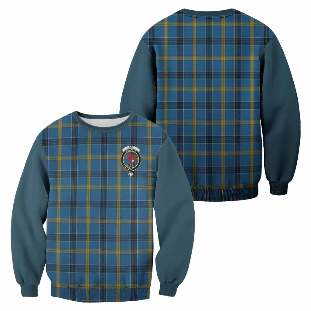 Laing Tartan Accent Sweatshirt with Family Crest