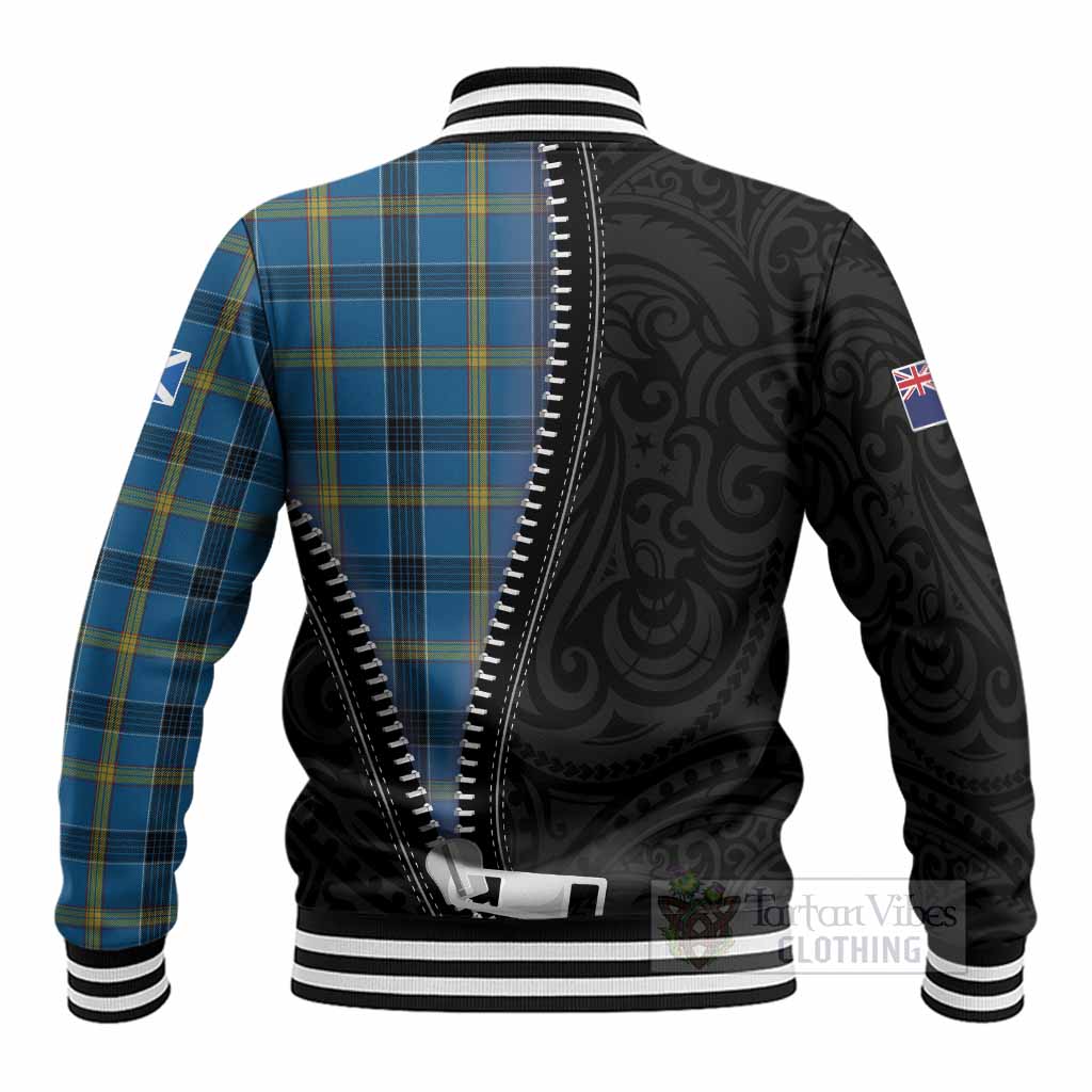 Laing Tartan Baseball Jacket New Zealand Pattern Unique Zipper Stylized