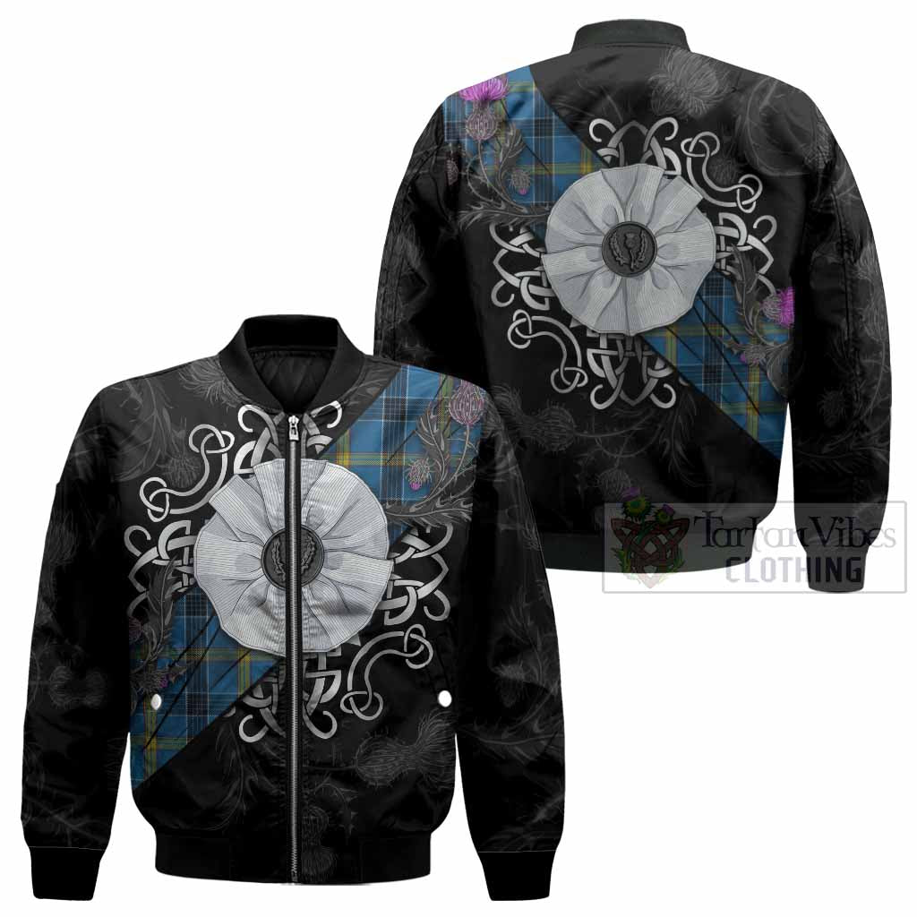 Laing Tartan Bomber Jacket Jacobite White Rose - Tartan Vibes Clothing