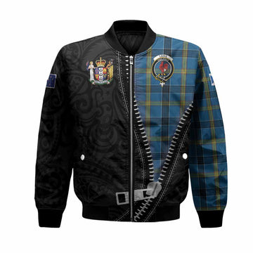 Laing Tartan Bomber Jacket New Zealand Pattern Unique Zipper Stylized