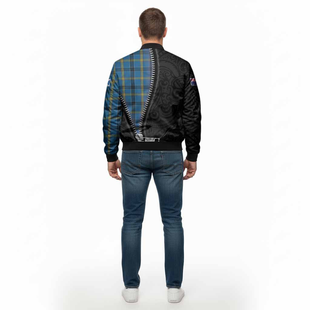 Laing Tartan Bomber Jacket New Zealand Pattern Unique Zipper Stylized