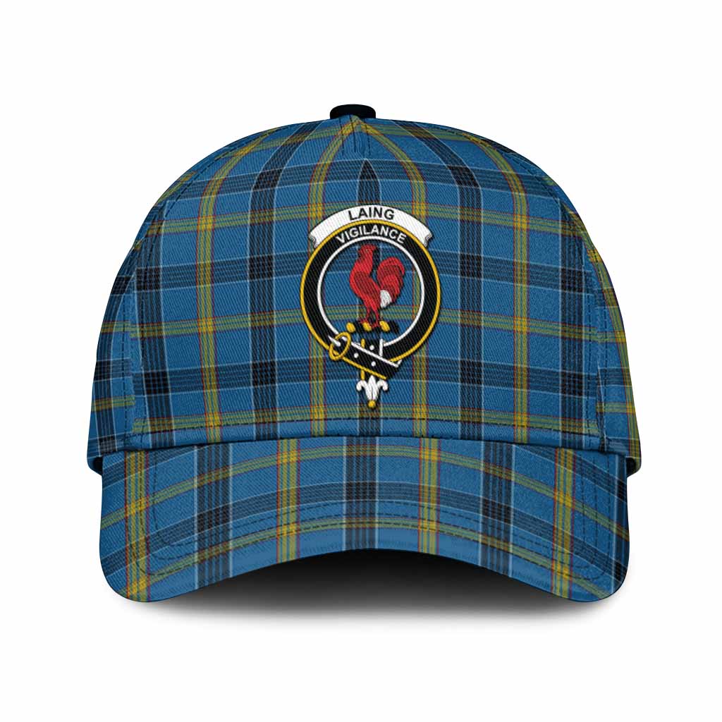 Laing Tartan Classic Cap with Family Crest