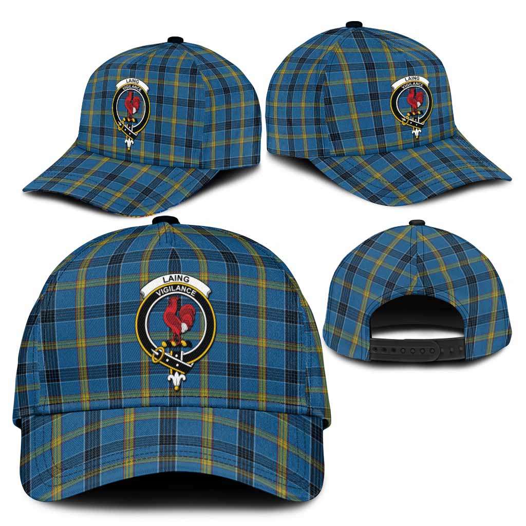 Laing Tartan Classic Cap with Family Crest