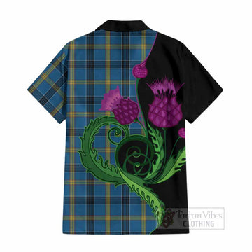 Laing Tartan Cotton Hawaiian Shirt Traditional Scottish Thistle
