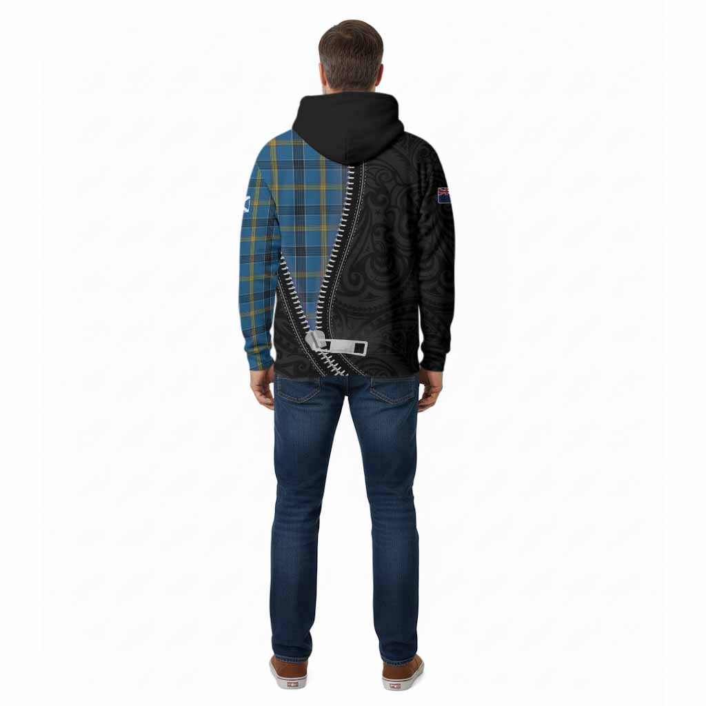Laing Tartan Cotton Hoodie New Zealand Pattern Unique Zipper Stylized