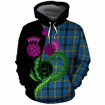 Laing Tartan Cotton Hoodie Traditional Scottish Thistle