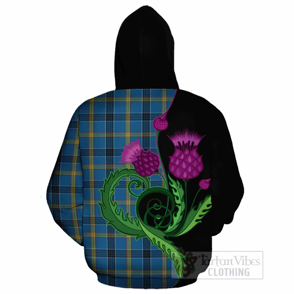 Laing Tartan Cotton Hoodie Traditional Scottish Thistle
