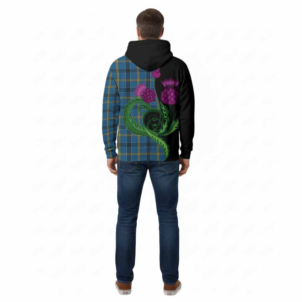 Laing Tartan Cotton Hoodie Traditional Scottish Thistle
