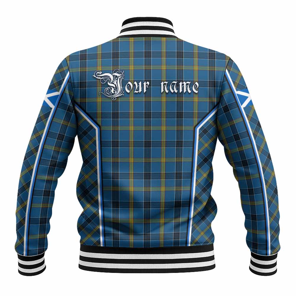 Laing Tartan Crest Baseball Jacket Scotland Coat of Arm Flag Style - Tartan Vibes Clothing
