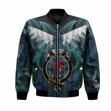 Laing Tartan Crest Bomber Jacket New Zealand Maori Korowai Cloak